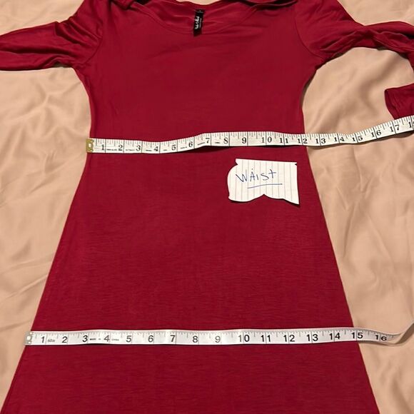 White Mark Burgundy Scoop Neck Long Sleeve Lightweight Maxi Dress Size Small EUC - Picture 9 of 9
